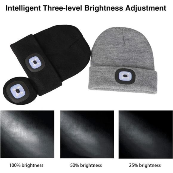 Unisex Beanie Hat with The Light Gifts for Women Men Dad Father USB Rechargeable - Picture 6 of 6